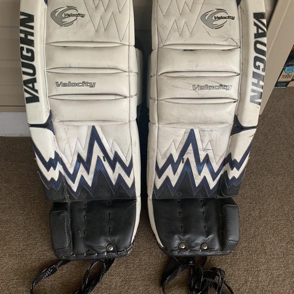 White Intermediate 30" Vaughn Goalie Leg Pads