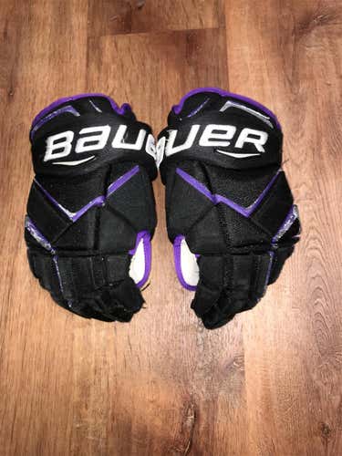 Bauer 1X Pro 14" Pro Stock Gloves Black Purple
