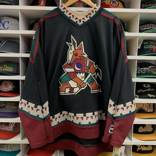 Vintage Starter Phoenix Coyotes Jersey Mens Large Black Kachina NHL Hockey  90s