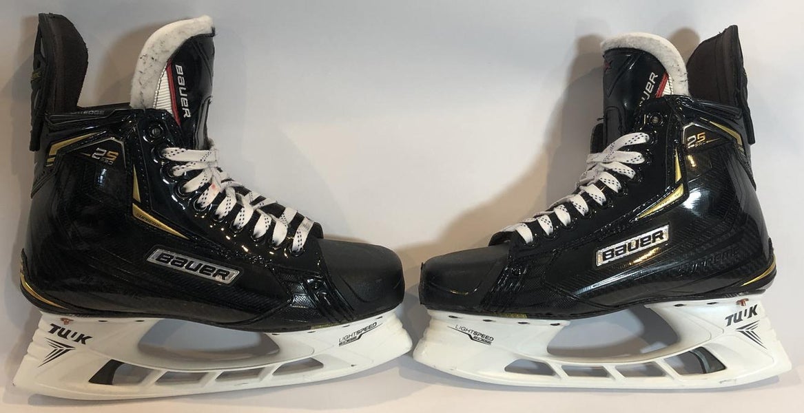 BAUER SUPREME 2S PRO STOCK ICE HOCKEY SKATES 8 5/8 D NHL USED (5751)
