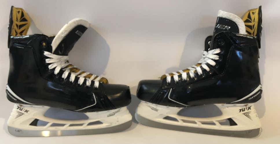 BAUER SUPREME 1S CUSTOM PRO STOCK ICE HOCKEY SKATES 9.5 D BRUINS NHL USED (5755)