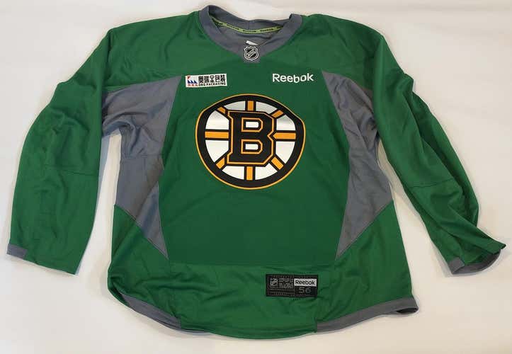 Reebok Edge 3.0 Custom Pro Stock Hockey Practice Jersey Boston Bruins Green 56 New (5757)