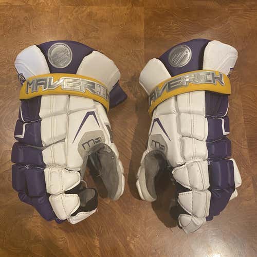 White  Player Maverik M4 13" Lacrosse Gloves