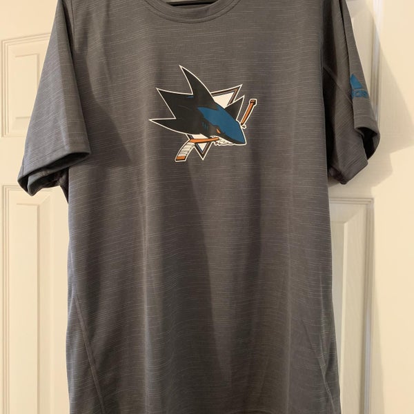 San Jose Sharks Team Issue Gray New Large Adidas Shirts