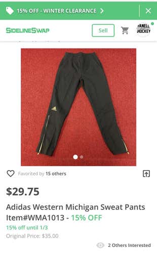 Western Michigan Adidas Pants Size Medium