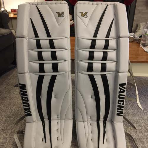 Black Senior 34+2” Vaughn Velocity V6 Pro Goalie Leg Pads