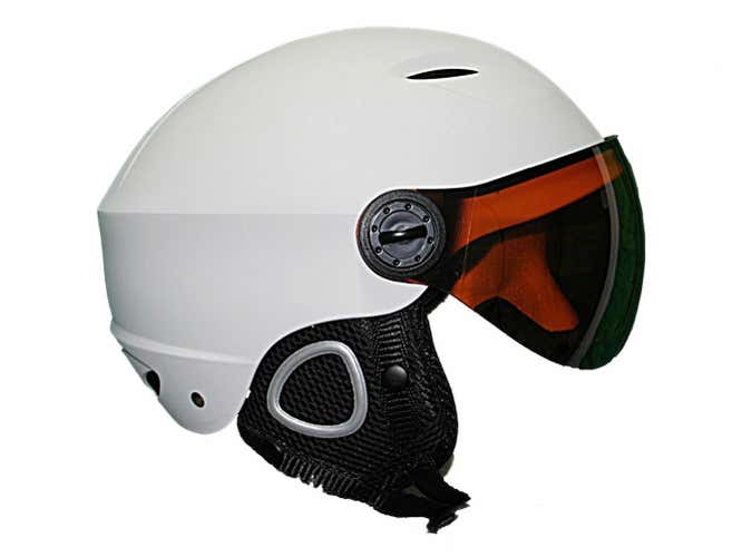 New Visor ski snowboard helmet size large model adult unisex white