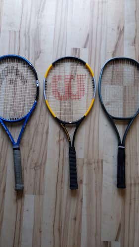 Three tennis racket lot for sale, Wilson, Head, Yonex All in good condition