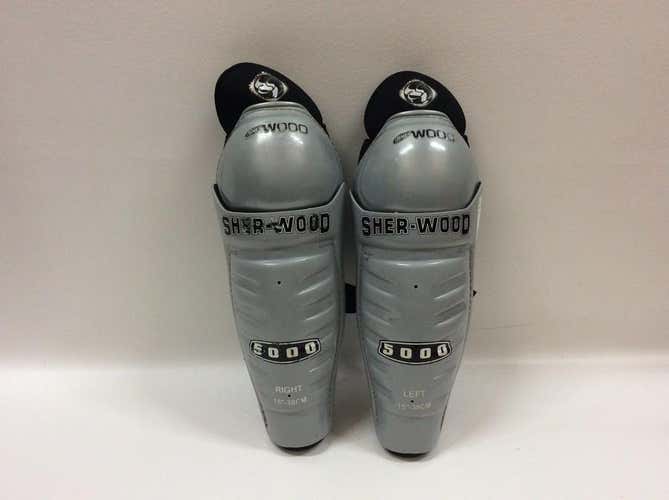 Used Sher-wood 5000 15" Hockey Shin Guards