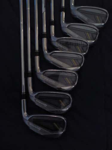 New Men's TaylorMade Right Handed Rocketbladez Iron Set Stiff Flex Steel Shaft