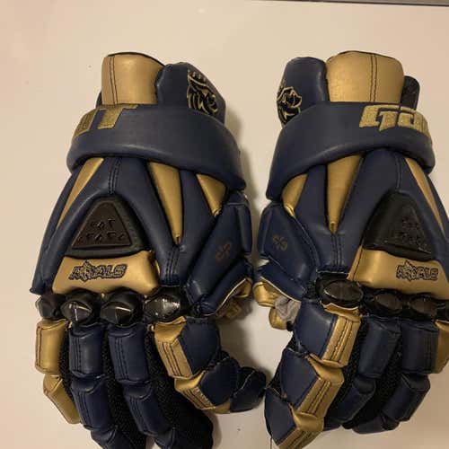 Custom Blue And Gold Gait Lacrosse Gloves