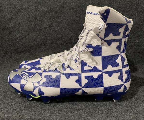Under Armour UA Highlight MC Football Cleats Royal White 1278768-110  Size 10