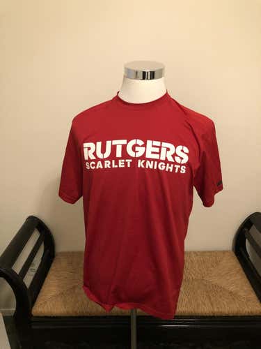 Rutgers lacrosse issued Red Large Adidas Training T-Shirt