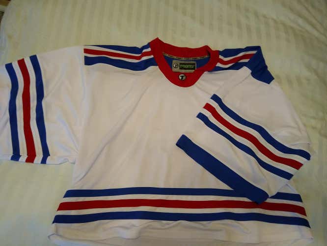 Tron Brand Goalie Cut Jersey Size 60G New York Rangers Colorway