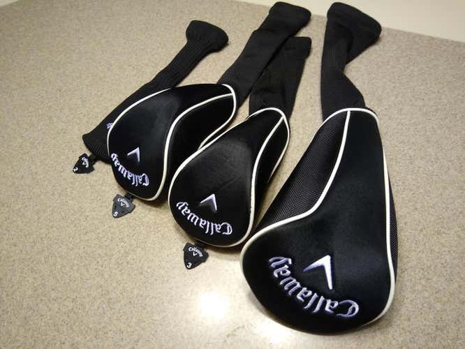 New Callaway Headcover Set - Driver, 2 Fairway Woods, and a Hybrid