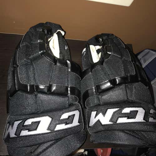 Black Senior CCM HG50 14" Pro Stock Gloves