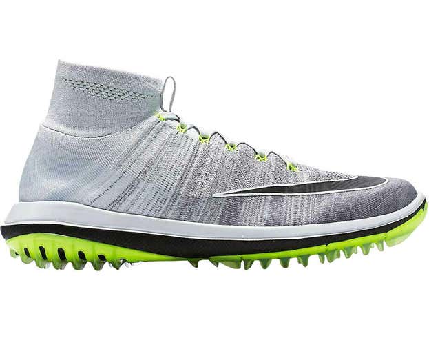 NEW Nike Flyknit Elite Grey/Volt Golf Shoes Men's Size 9.5 FIRM PRICE