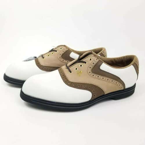 Dunlop Mens 12 Dry Golf Shoes White Lace Up Round Toe Genuine Leather M4300C New