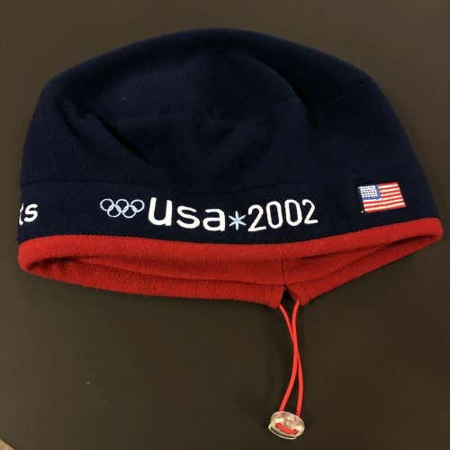 2002 Salt Lake City Olympics Winter Hat Beanie Cap USA America Games ROOTS