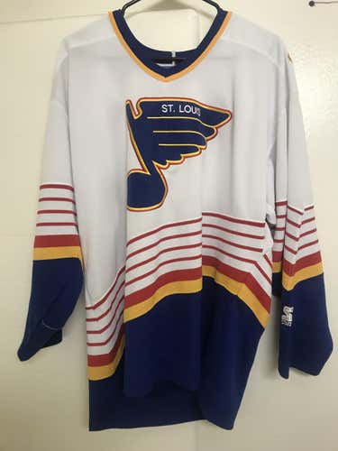 Large St. Louis Blues White Starter Jersey