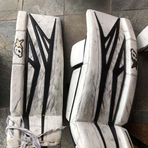 White Intermediate 32" Brian's GNETiK 8.0  Goalie Leg Pads