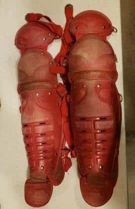 Red Intermediate Rawlings Catcher's Leg Guard
