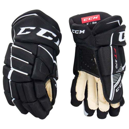 Black New Junior CCM JetSpeed FT370 Gloves 11"