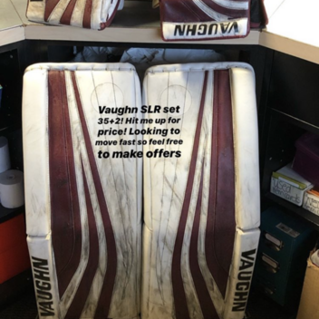 White Senior 35" Vaughn Regular Ventus SLR Goalie Full Set Pro Stock