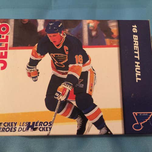 BRETT HULL  Hockey Heroes Jello Kraft Box ST.LOUIS BLUES  1994 Card