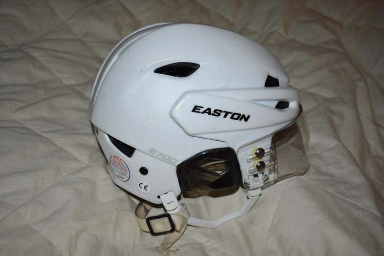 Easton E700 Hockey Helmet w/ Visor, White, Small