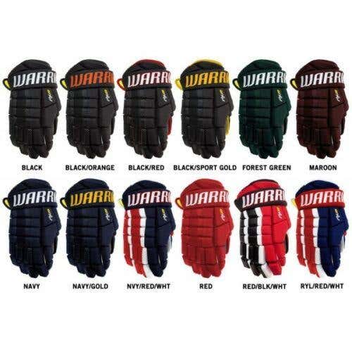 New Warrior Junior AX2 Gloves 11"  Navy/Gold