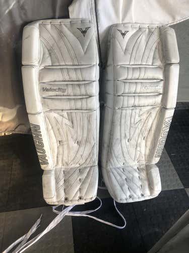 White Senior 33" Vaughn Velocity V5 Goalie Leg Pads