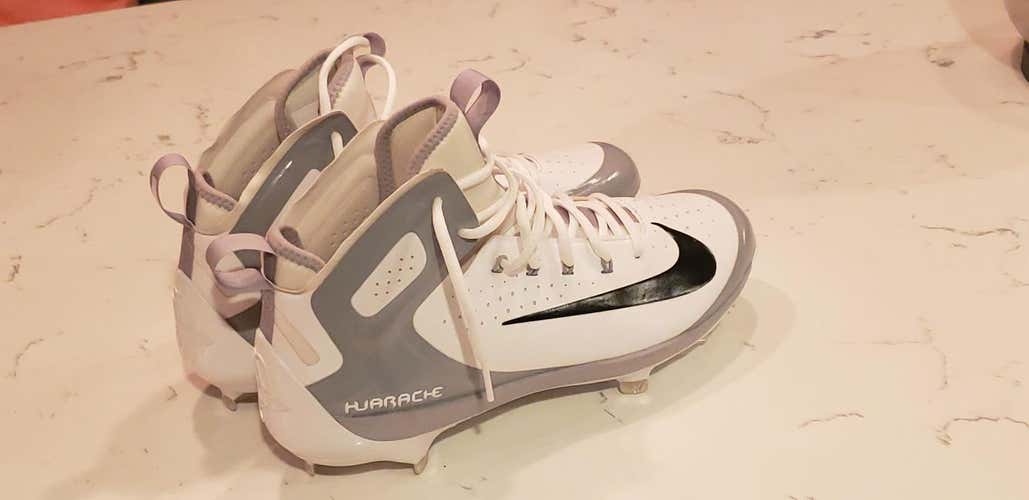 White New Adult Men's 11 (Women's 12) Metal Cleats Nike