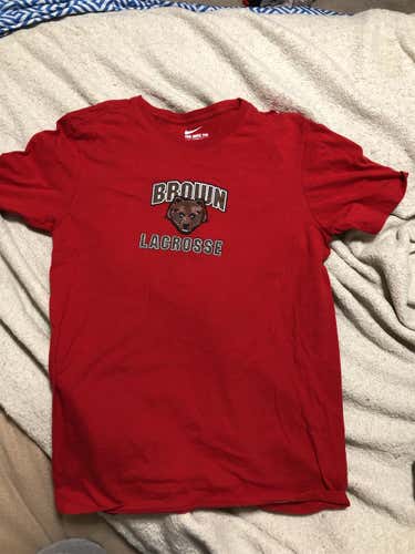 Nike Brown Men’s Lacrosse Shirt Adult Medium Worn 2x With Small Rip On The Left Shoulder