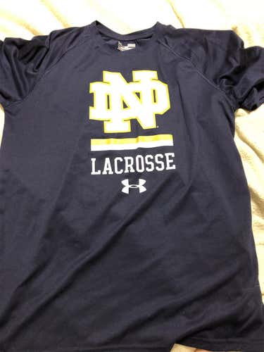 Under Armour Notre Dame Lacrosse Shirt, Adult Medium, Lightly Used