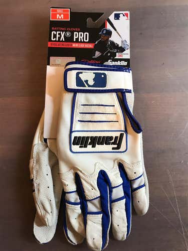 White New Medium Franklin CFX PRO Batting Gloves