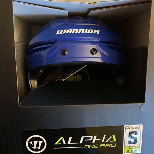 Blue New Small Warrior Alpha One Pro Pro Stock Helmet