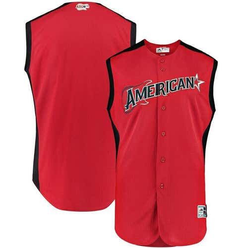 2019 MLB ALL-STAR GAME MAJESTIC AMERICAN LEAGUE JERSEY SMALL 40 HTF SEWN LOGOS TROUT BRAND NEW RED S