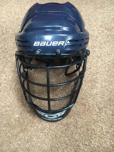 Blue Bauer Cascade Box Lacrosse Helmet