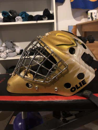 Gold Senior Olie Goalie Mask Pro Stock