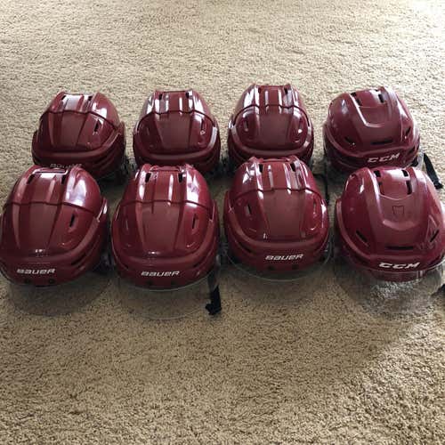 1  Pro Stock Coyotes Medium Re-Akt Helmets With Oakley And Bauer Straight Visors