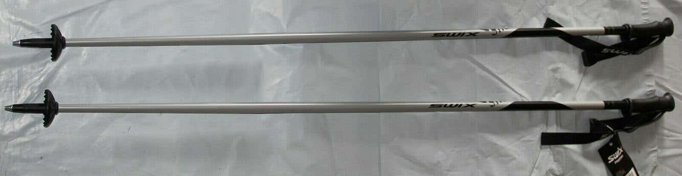 NEW ski poles Swix Techlite pair grey Swix ski poles adult size 120cm New