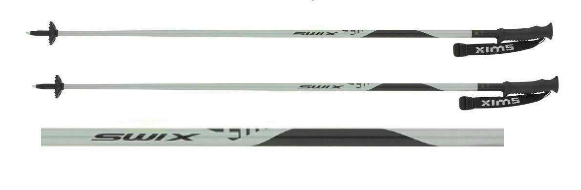 NEW ski poles Swix Techlite pair grey Swix ski poles adult size 125cm New