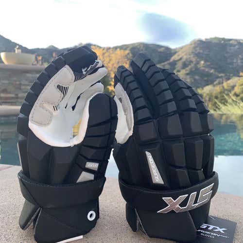 New Black STX Rzr 13" Lacrosse Gloves