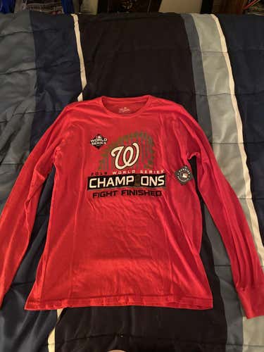 (Large) Washington Nationals World Series “Fight Finished” Long Sleeve Shirt