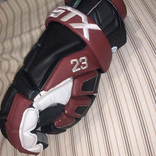 Black New Player STX Cell III 13" Lacrosse Gloves Custom Boys’ Latin #2