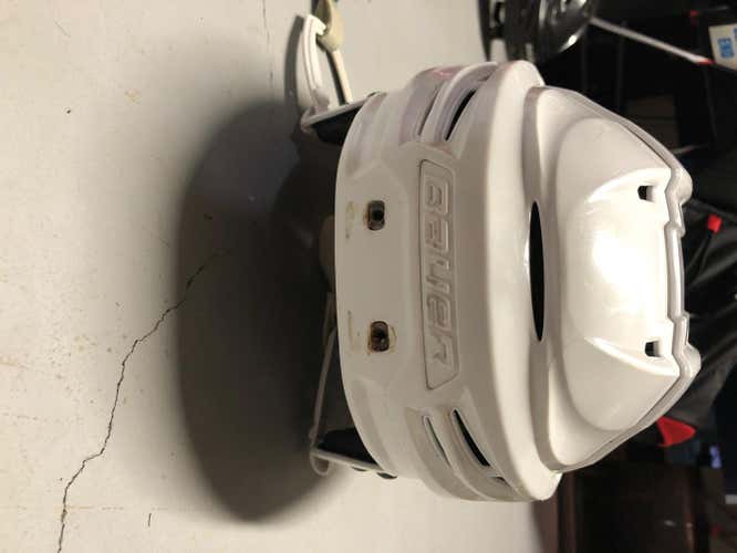 White Medium Bauer Re-Akt 100 Helmet Pro Stock