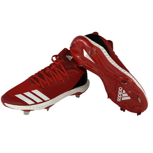 New Men's Adidas G54159 Icon Bounce Hybrid Metal Baseball Cleats Size 9 Red