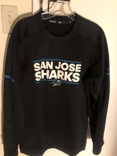 San Jose Sharks Adidas Mens NHL Player Crew Sweater
