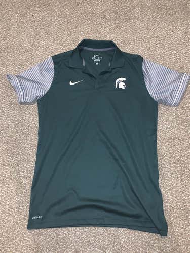 Green Nike Michigan State Spartans Polo Dri Fit Shirt